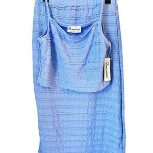 No Boundaries Blue Knit Tank & Skirt Set